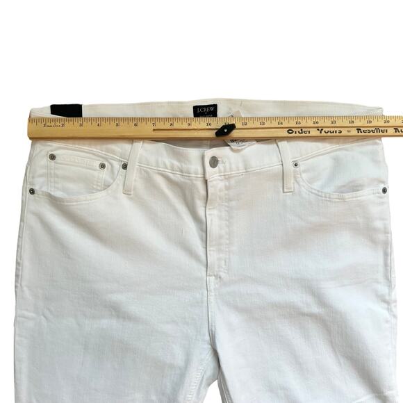 J. Crew White Mid Rise Flare Crop Jeans Raw Hem Plus size 35 NEW Tags Preppy - Picture 6 of 10